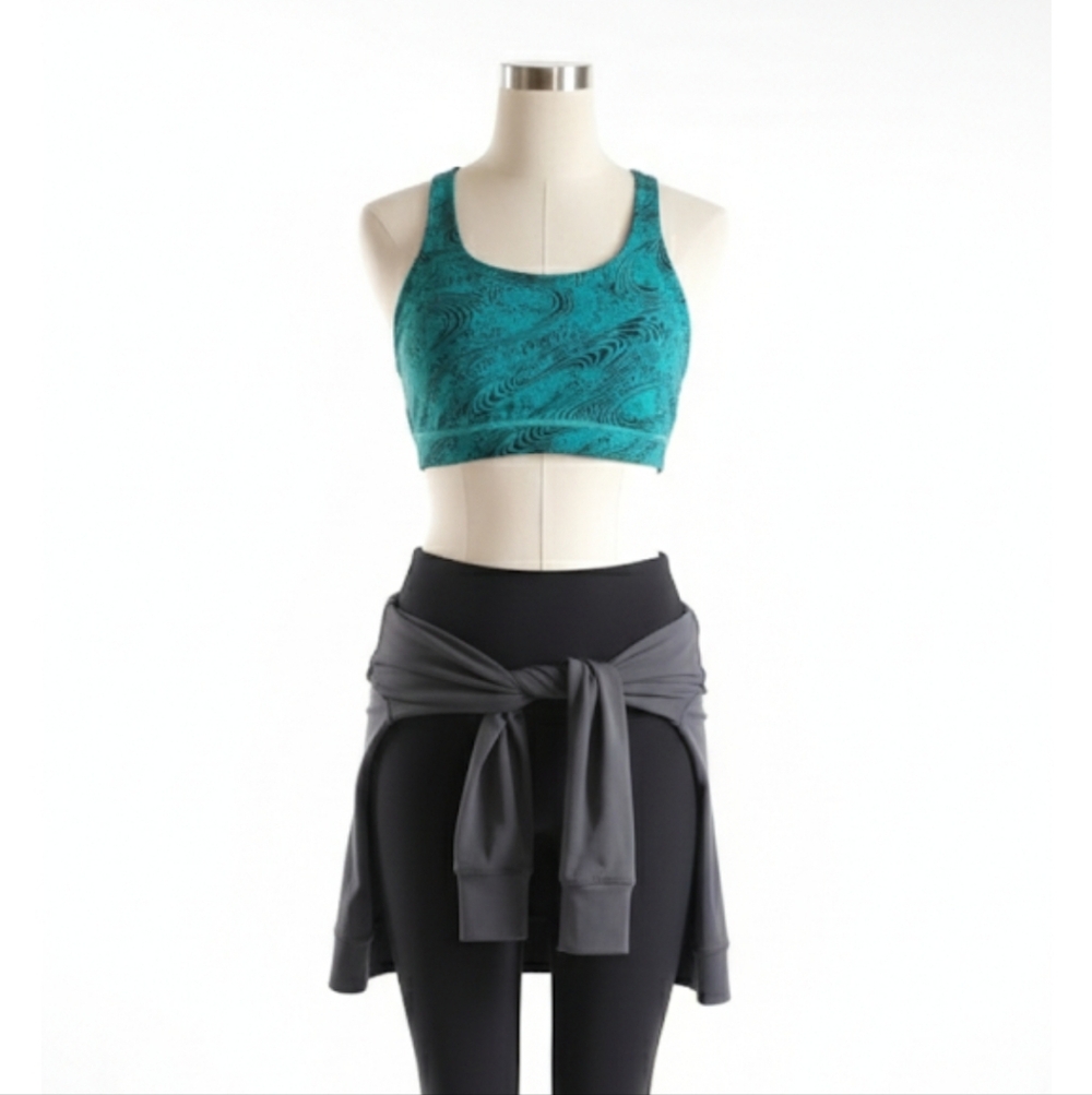 Lululemon Athletica Turquoise Patterned Sports Bra